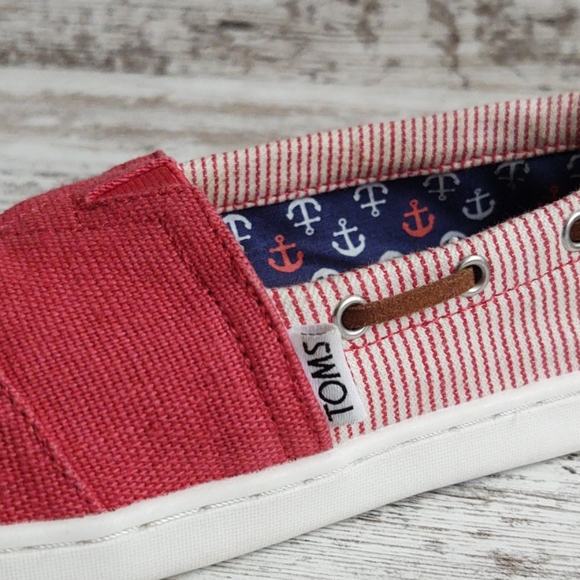 ⚀Sz 2 Toms Red White Stripe Nautical - Picture 4 of 11